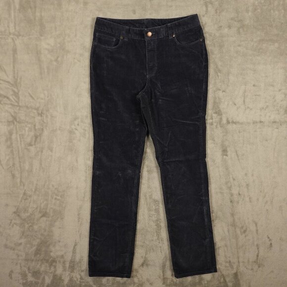 LL Bean BeanFlex Five-Pocket Corduroy Pants Mid-Rise Straight-Leg women's 8 tall - Picture 1 of 13